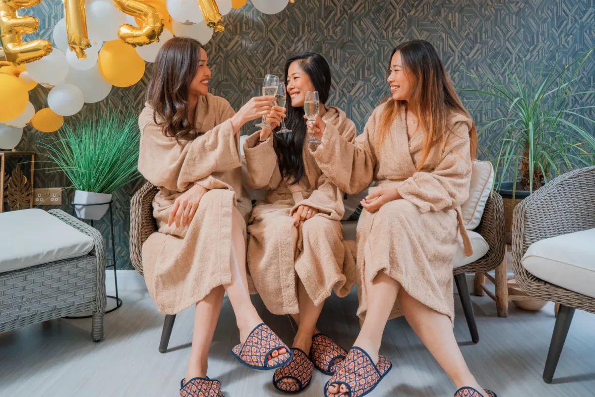 Girls having fun during a private spa / pamper party in Brighton & Hove